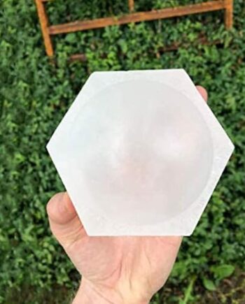 serenity gifts ltd sg selenite hexagon charging bowl cleansing stone bowl alter bowl chakra bowl moroccan selenite crystals for décor or gift (10 cm)