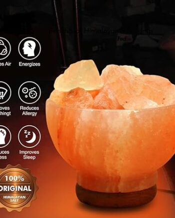 himalayan salt chunks fire bowl lamp natural