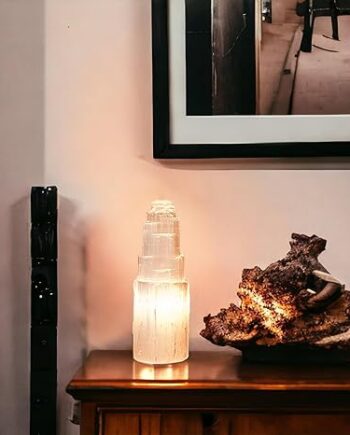 selenite crystal lamp handmade natural decoration gift (25 cm)