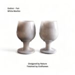 White Marble Goblet Set of 2