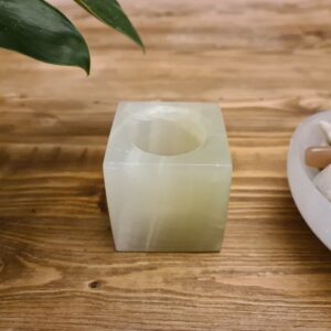 Green Calcite Tea Light Holder