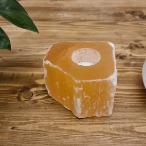 Orange Selenite Tealight Holder
