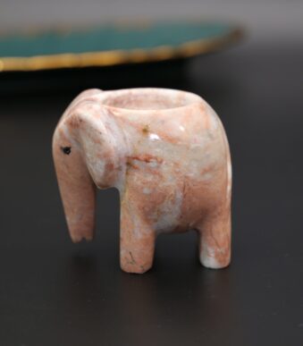Pink Onyx Elephant Tea Light Holder
