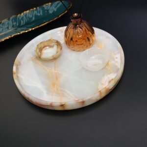 Onyx Crystal Tray Round 12in