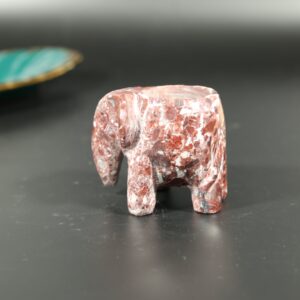 Brown Marble Elephant Tea Light Holder