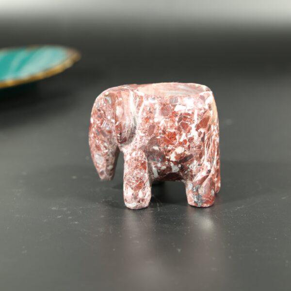 Brown Marble Elephant Tea Light Holder