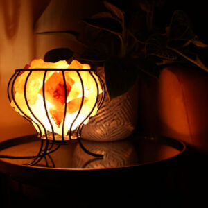 Himalayan Salt Lamp Round Basket