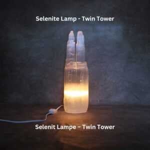 Selenite Twin Tower Lamp