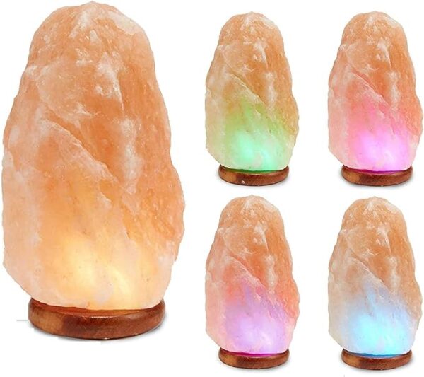 color-changing Himalayan salt lamp