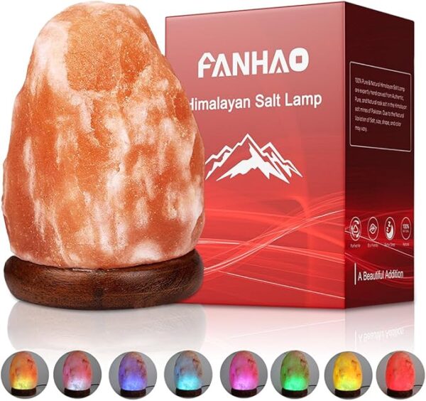 color-changing Himalayan salt lamp