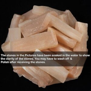orange selenite rough stones