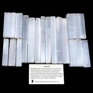 selenite sticks and black tourmaline
