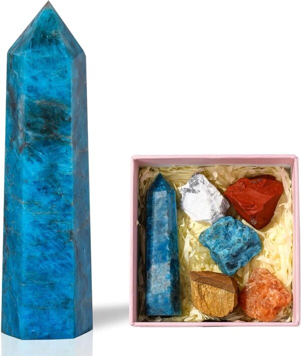 Blue Apatite Crystal Tower