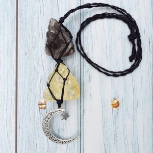 Smoky Quartz & Citrine Car Charm