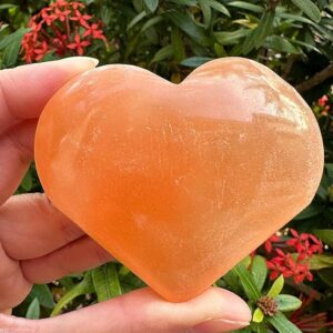 Orange Selenite Heart