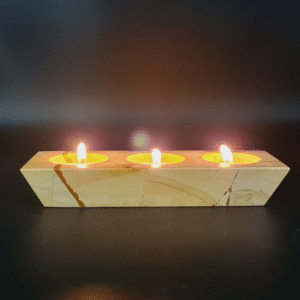 Burma Teak Triple Tea Light Holder